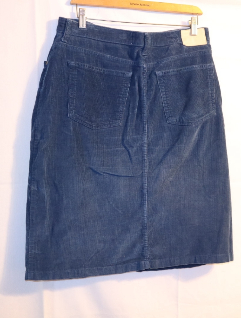 Everlane Skirt Womens  Baby Blue Button Front Corduroy Straight Pockets Midi 30 - Picture 6 of 11